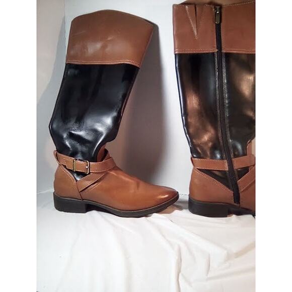 Circus, Sam Edelma, Tall riding Zip Up boots. Two Tone Black and Brown Size 8 - Picture 3 of 14